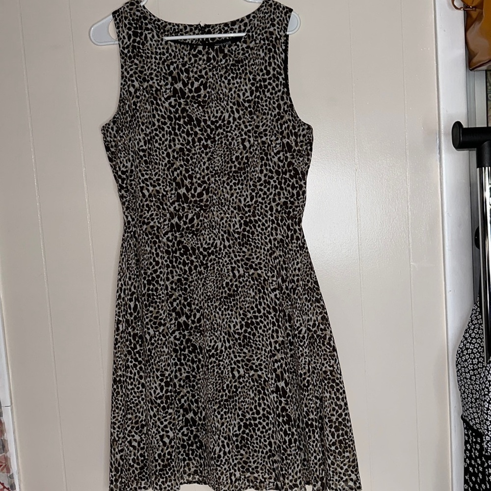 Voir Voir Sleeveless Fit and Flare Dress- Animal Print